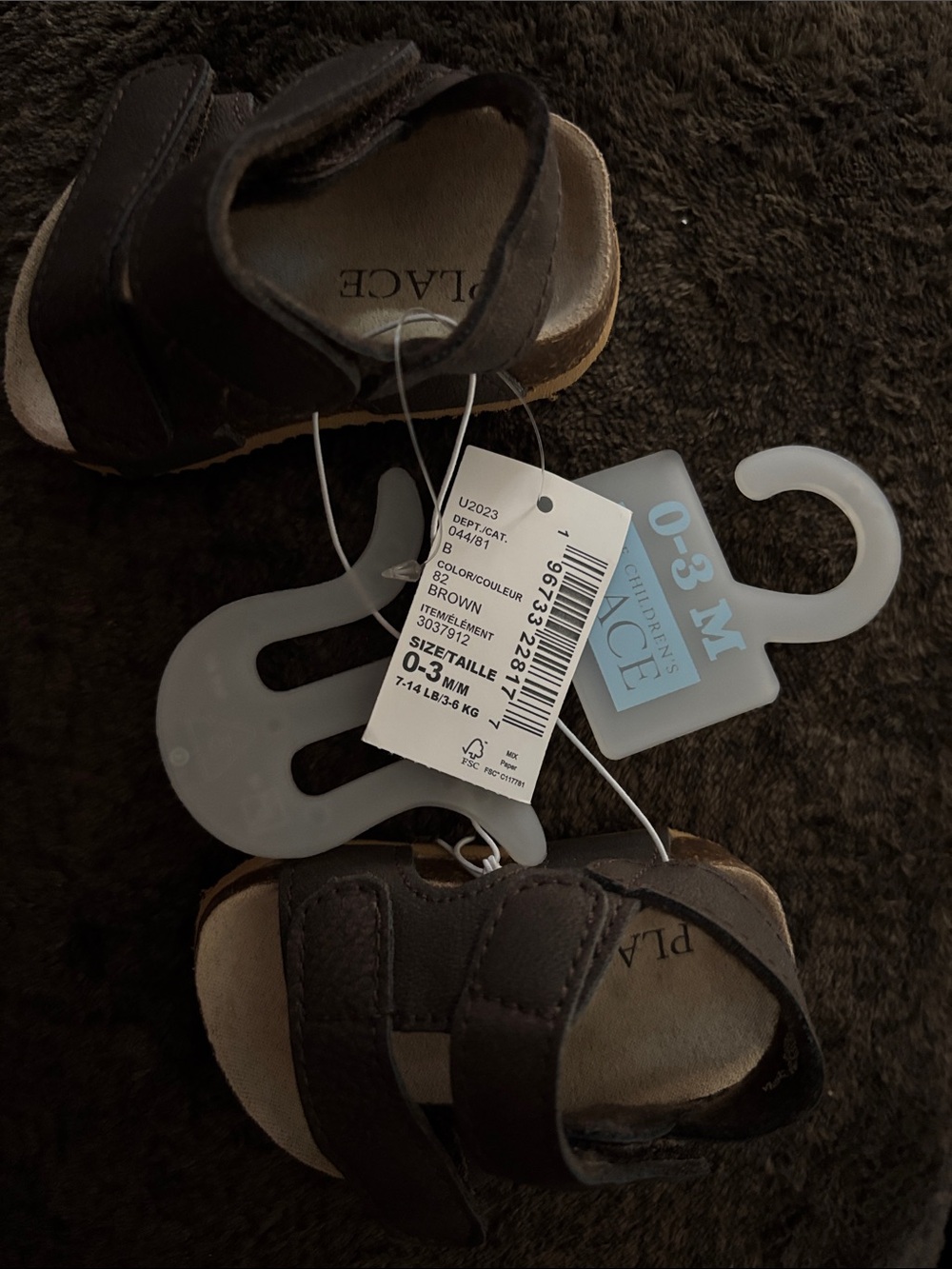 Children’s Place Brown Toddler Sandals - Double Velcro Straps